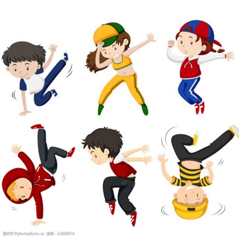 乐园宣传单快乐儿童节跳街舞的孩子