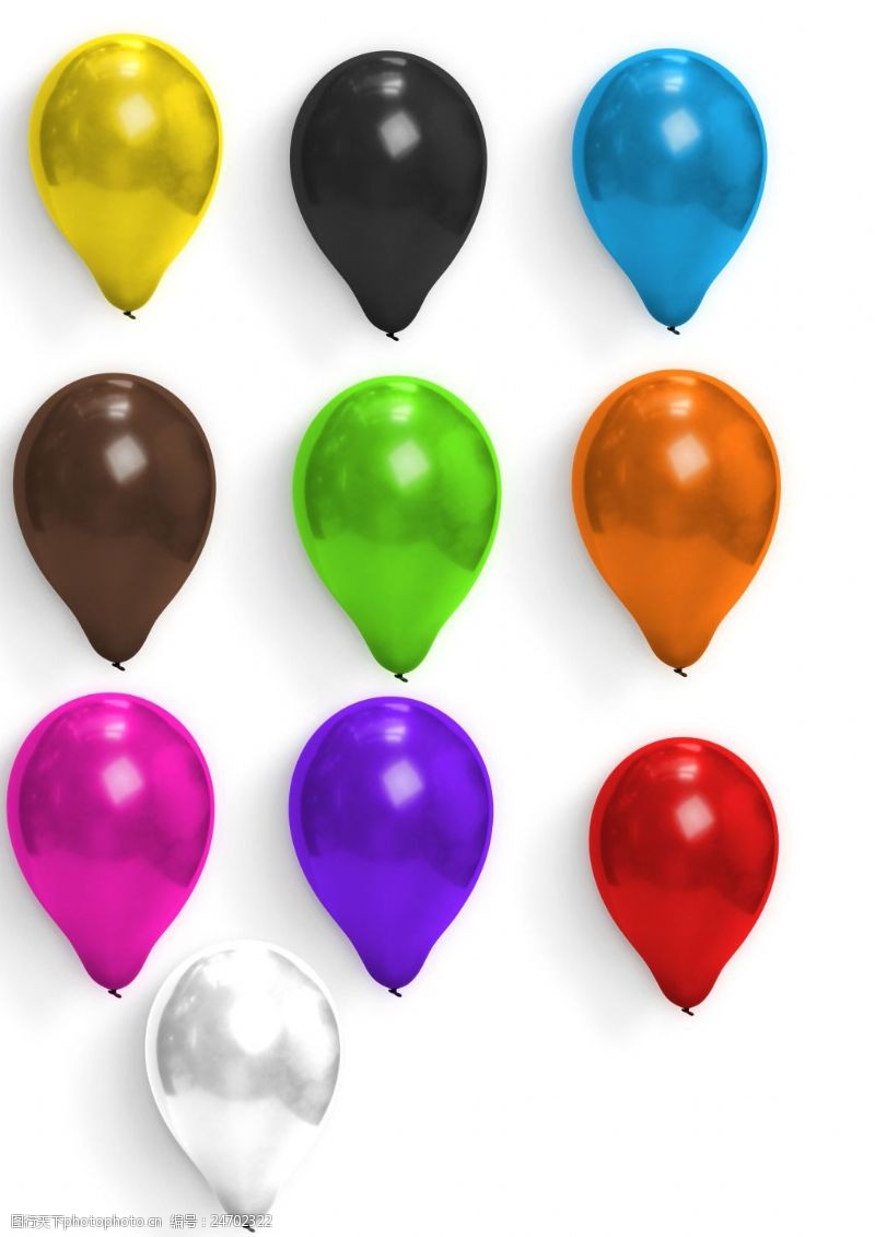 各种颜色的球各种颜色的气球生日派对素材