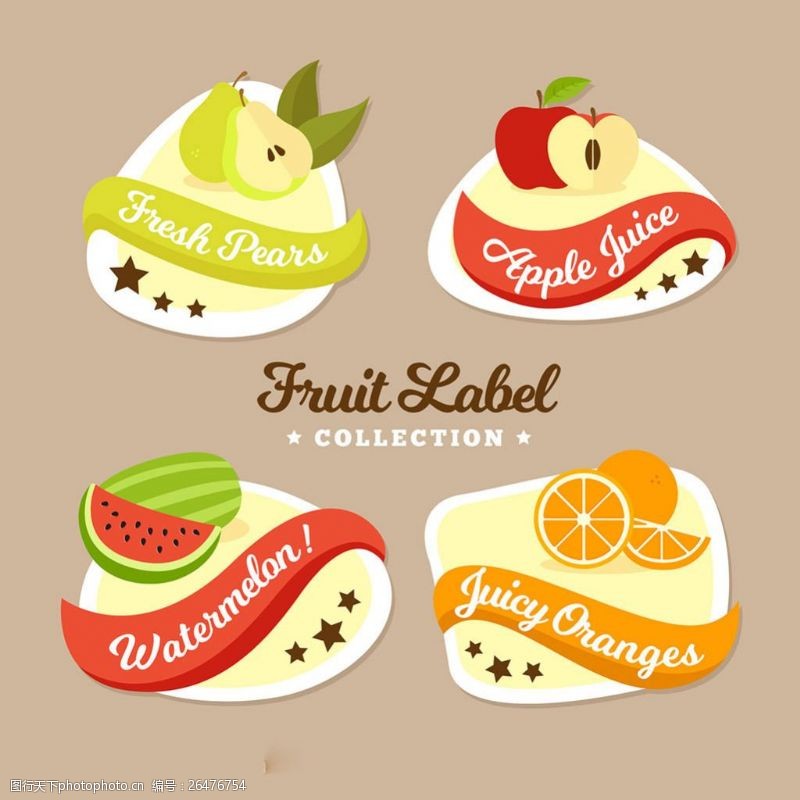 各种标签各种圆形水果标签图标