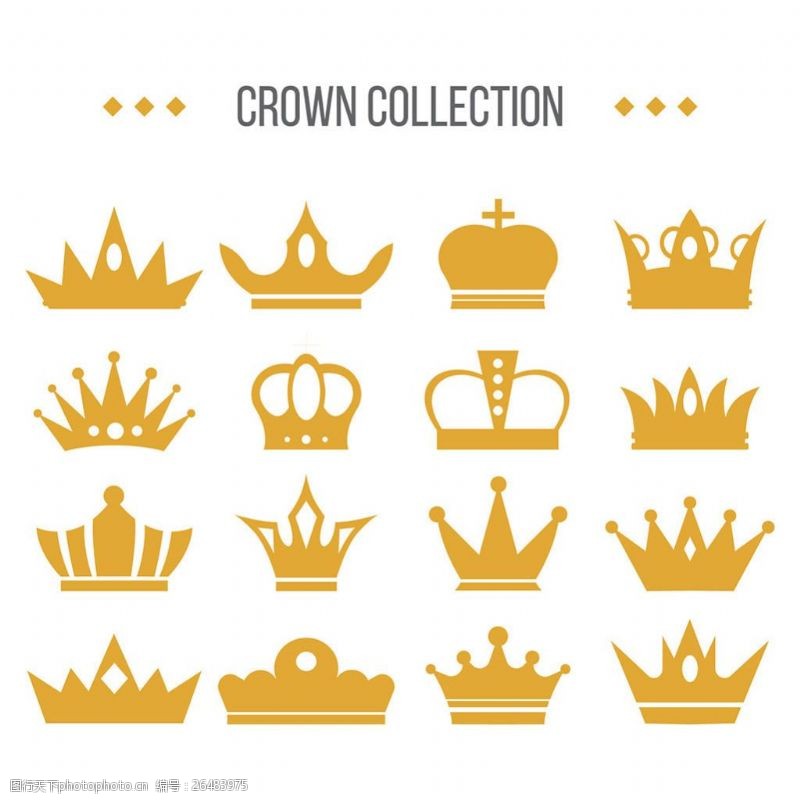 各种皇冠各种不同的手绘皇冠矢量素材