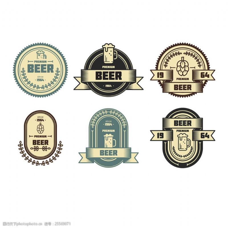 复古标签复古风格啤酒标签图标