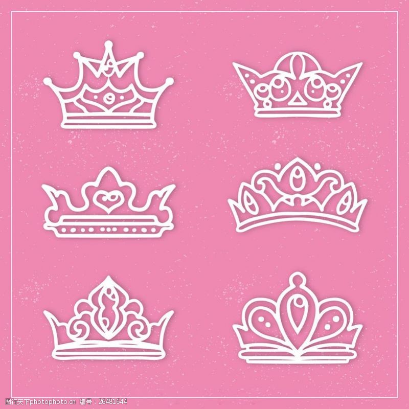 各种皇冠各种手绘皇冠矢量设计素材