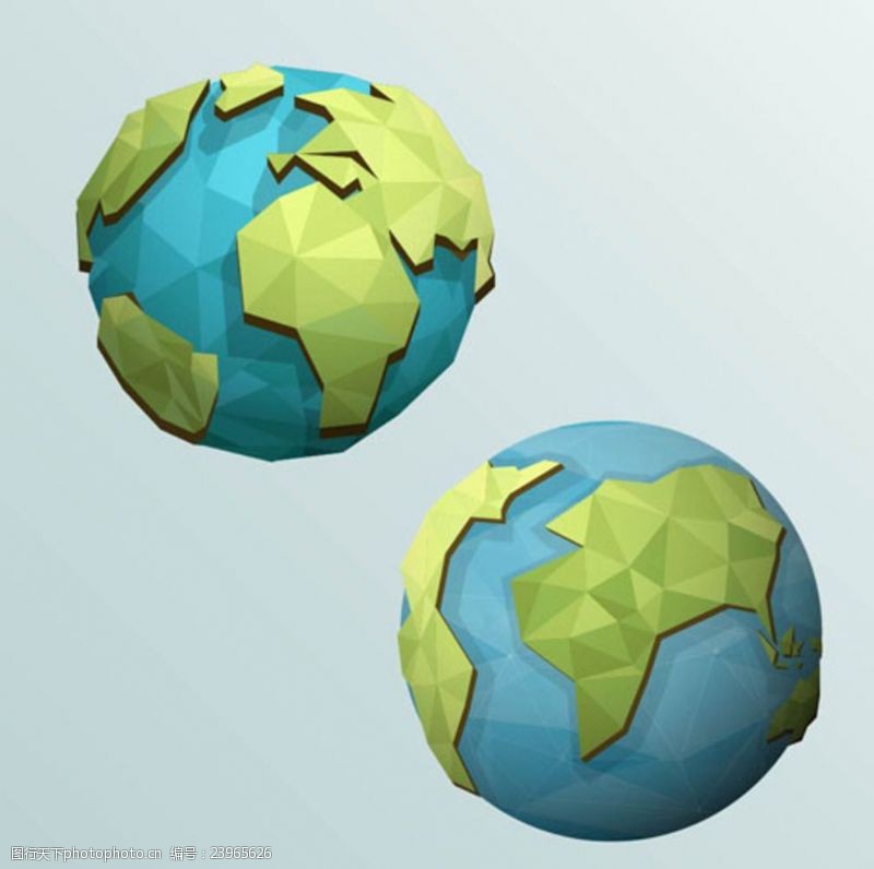 地球日几何体拼接地球