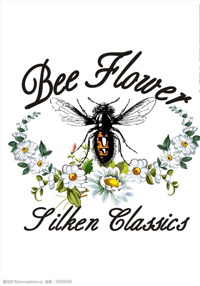 童装下载蜜蜂花朵素材蜜蜂花朵图案下载