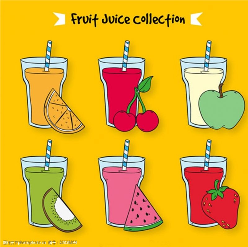 美的新年宣传广告卡通夏天美味的果汁