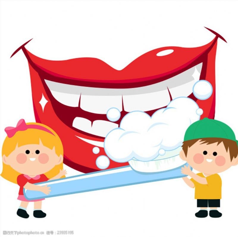 儿童牙膏卡通牙齿主题