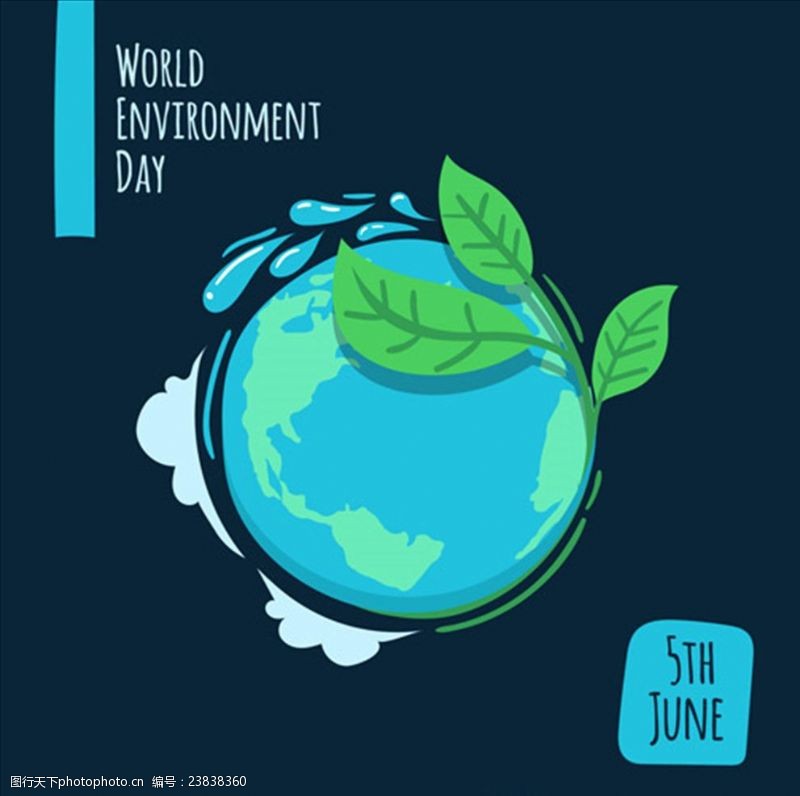 地球日世界环境保护日地球与树叶