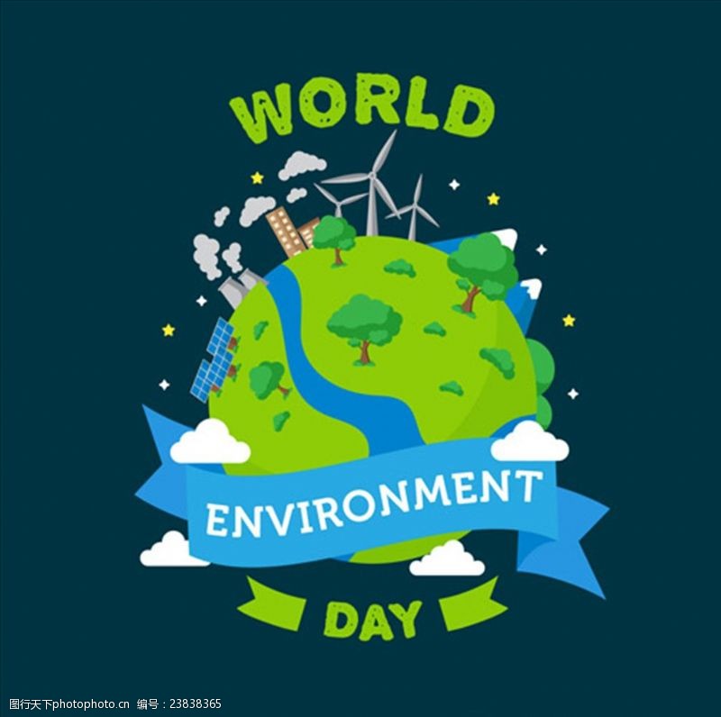 地球日世界环境保护日再生能源海报
