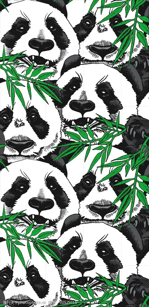 童装下载熊猫素材下载熊猫竹子图案下载
