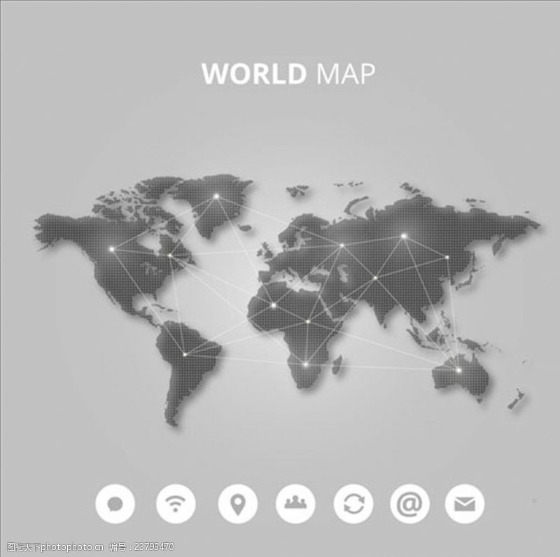网点现代亮点世界地形图