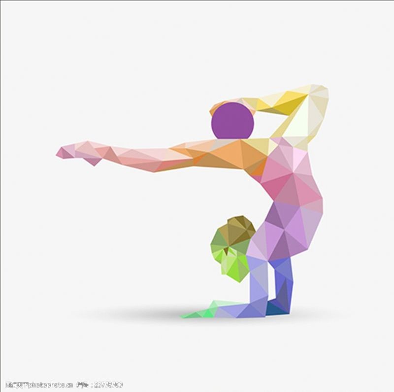 平衡几何多边形自由体操女运动员