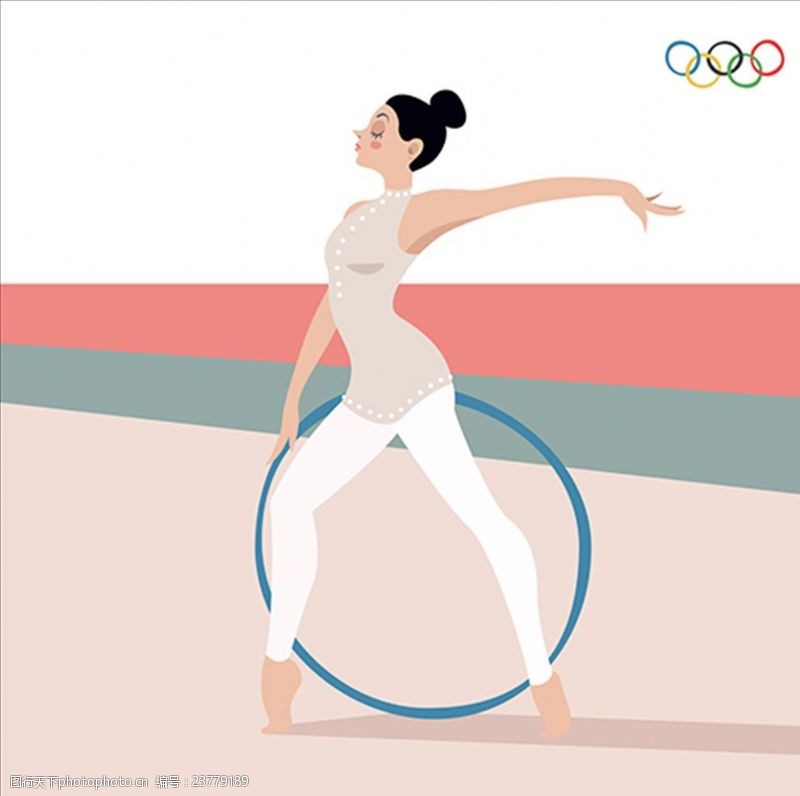 平衡女性体操运动员插图