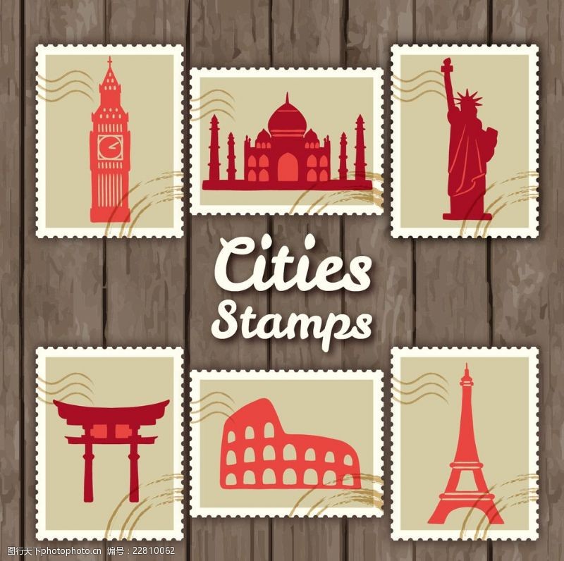 日本旅游城市邮票