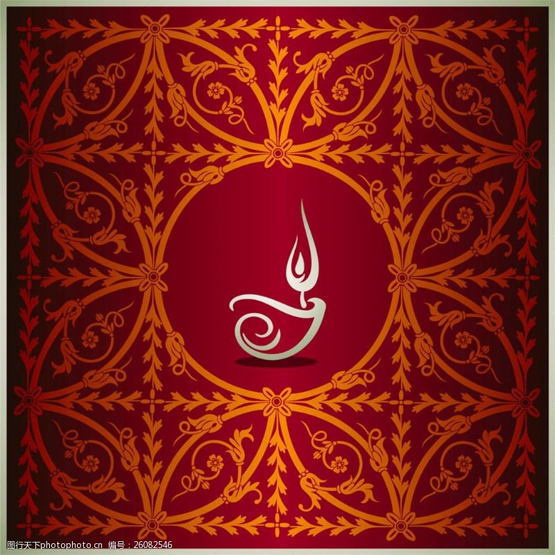 底纹背景免费下载红色花纹蜡烛排灯节图案图片