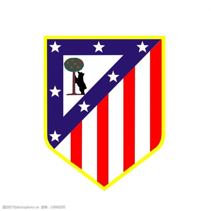 西班牙球队马竞队徽矢量图路径图马德里竞技队标足球
