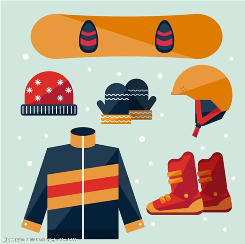 挑战卡通怀旧滑雪用品配件