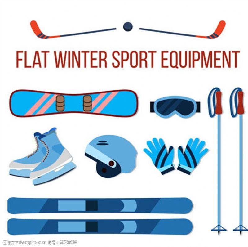标语篇卡通滑雪运动用品配件