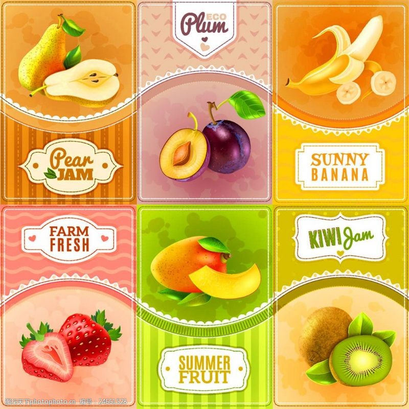 梨标签卡通水果标签图片
