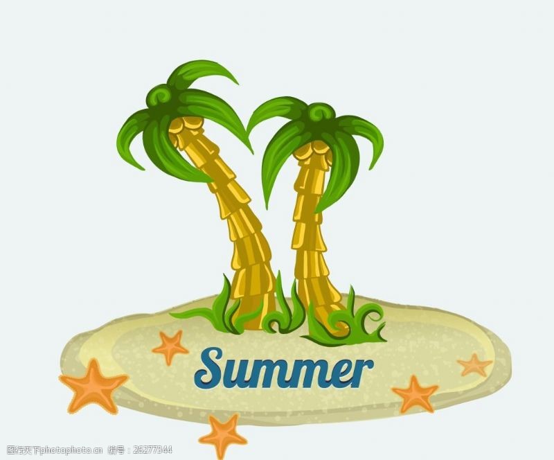 排球图片素材下载矢量沙滩椰子树