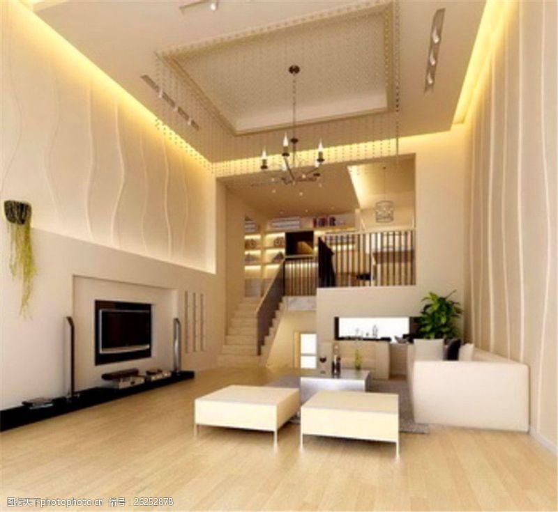 家具模型别墅客厅3D模型设计