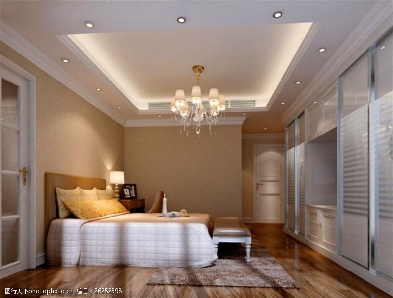 家具模型简欧卧室3D模型效果图
