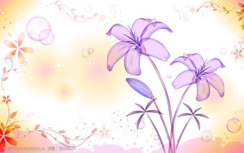 紫色梦幻背景梦幻紫色花朵背景