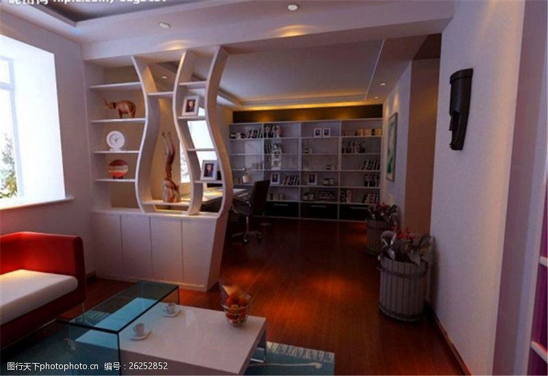 家具模型现代家居书房3D模型设计