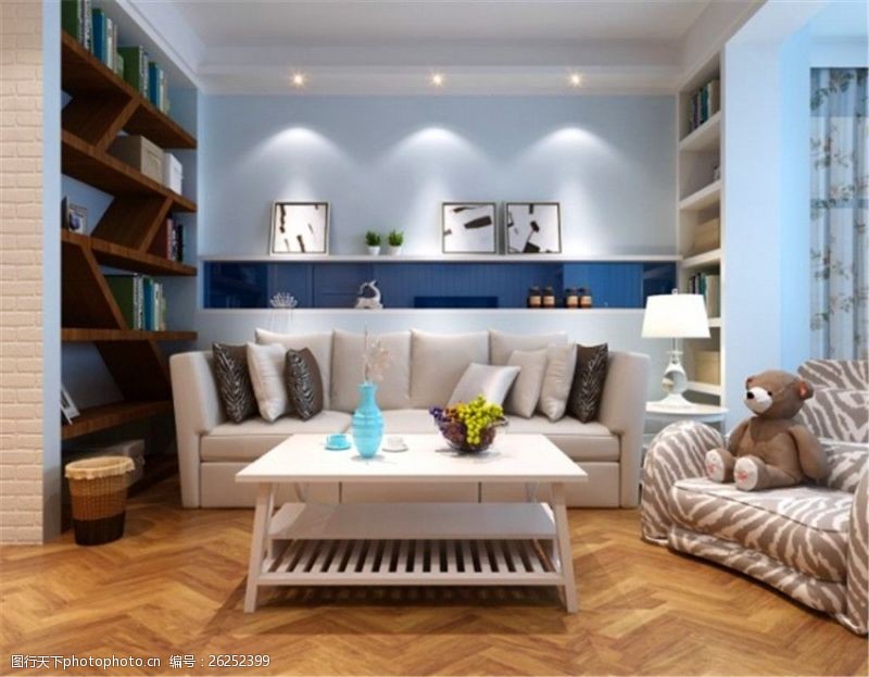 家具模型现代舒适客厅3D模型设计