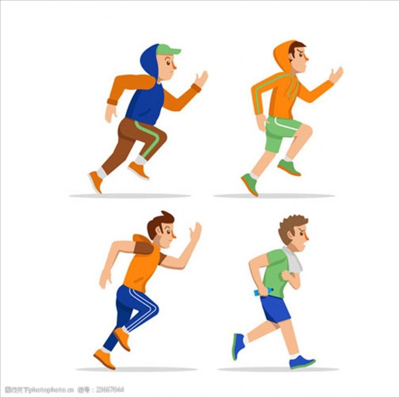 体育运动员各种各样的跑步男运动员