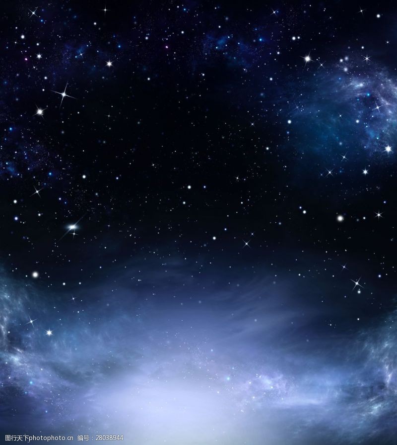 紫色天空蓝色星空星光梦幻星云太空浩瀚背景素材
