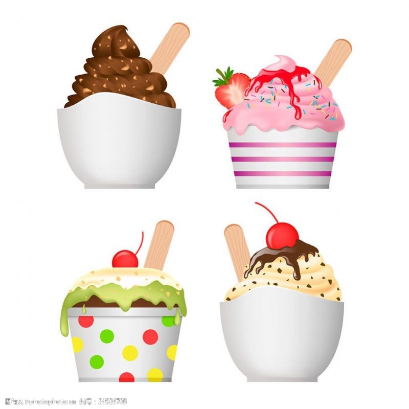 冰激凌插图美味的夏天甜点冰淇淋插图
