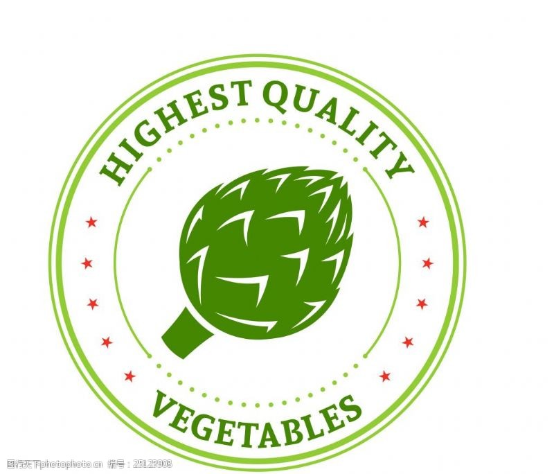 果蔬标签贴矢量卡通绿色蔬菜EPS