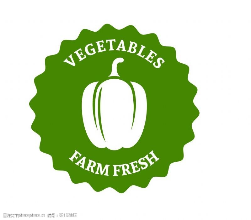 果蔬标签贴矢量绿色蔬菜EPS