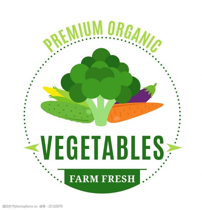 果蔬标签贴矢量蔬菜菜花EPS