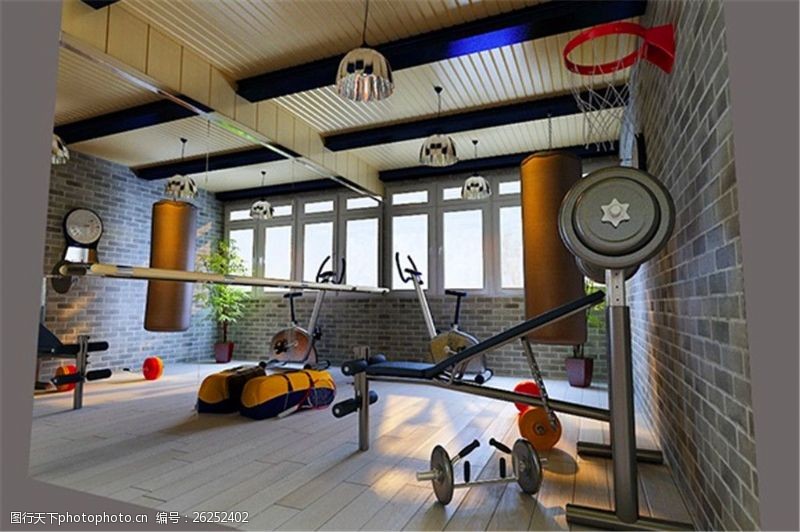 家具模型家居健身房3D效果图模型