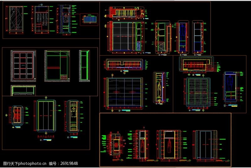 衣柜立面图衣柜立面剖面详图