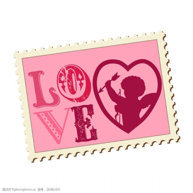 邮票字母爱情邮票元素