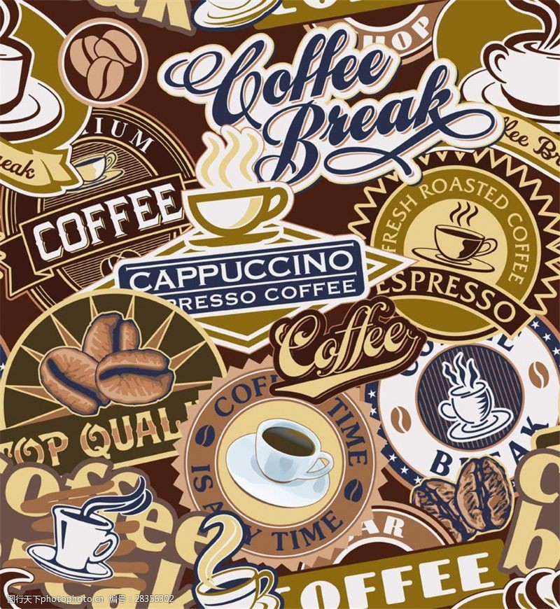 咖啡杯免费下载咖啡豆和咖啡杯背景图片
