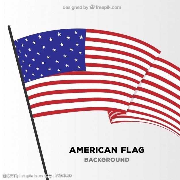 自由美国国旗的平坦背景