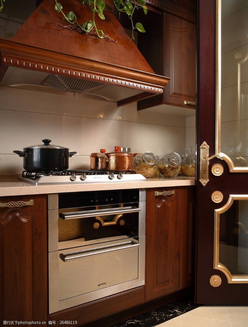 厨柜效果图欧式时尚厨房橱柜设计图