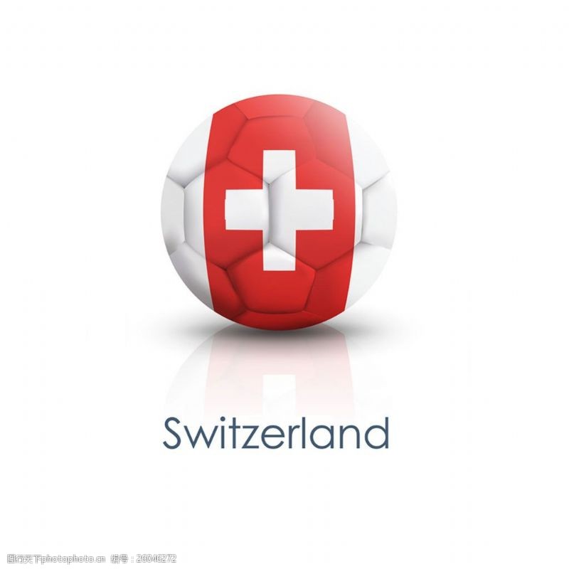瑞士海报瑞士国旗足球贴图矢量素材