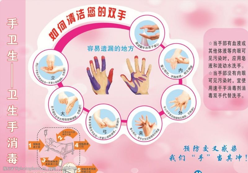 清洗洗手图手卫生手消毒