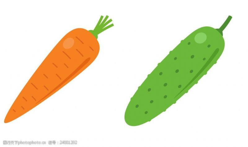 果蔬标签贴矢量卡通蔬菜红萝卜EPS