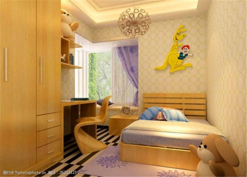 家具模型3D儿童卧室模型设计