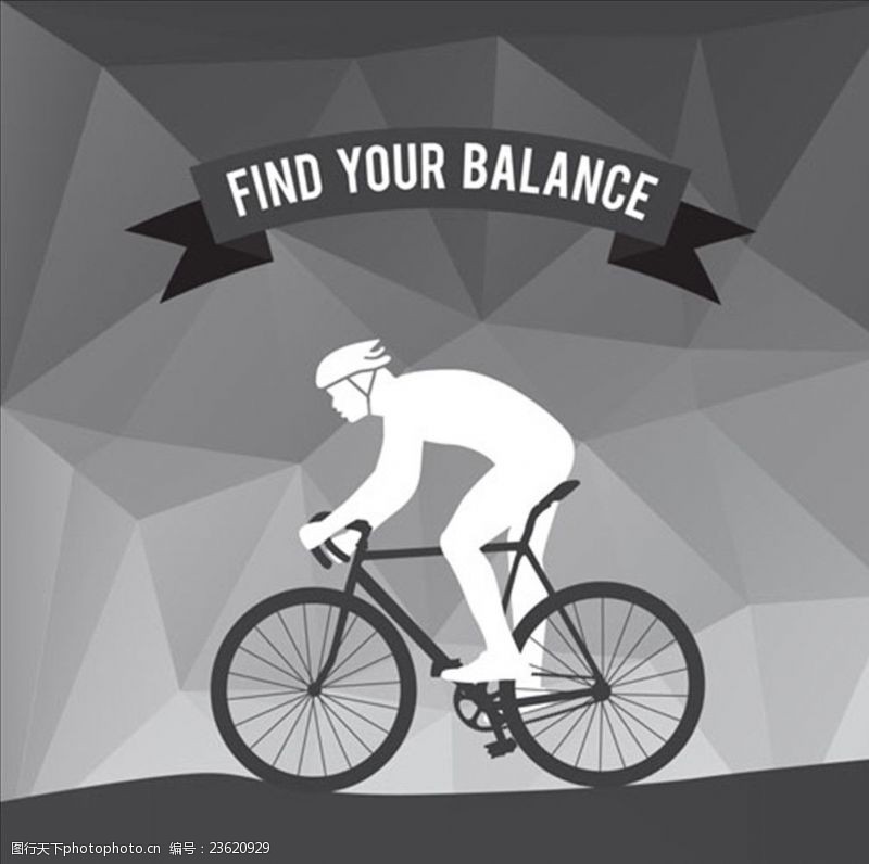 骑单车多边形背景自行车运动海报