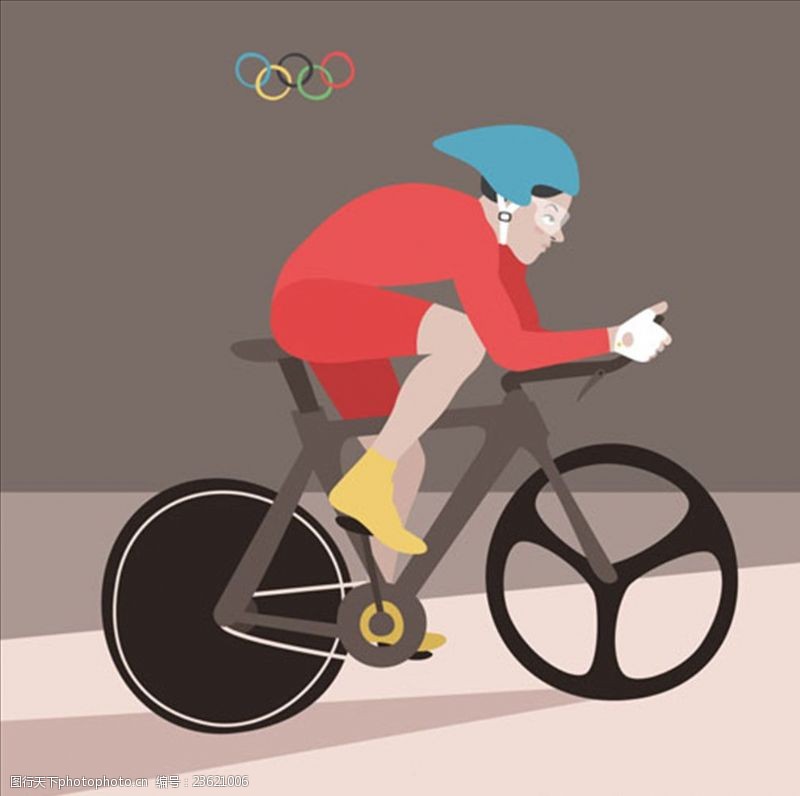 骑自行车卡通室内自行车比赛插图