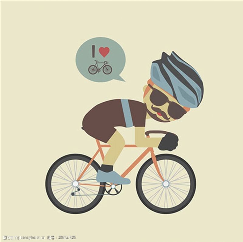 骑自行车卡通自行车男车手