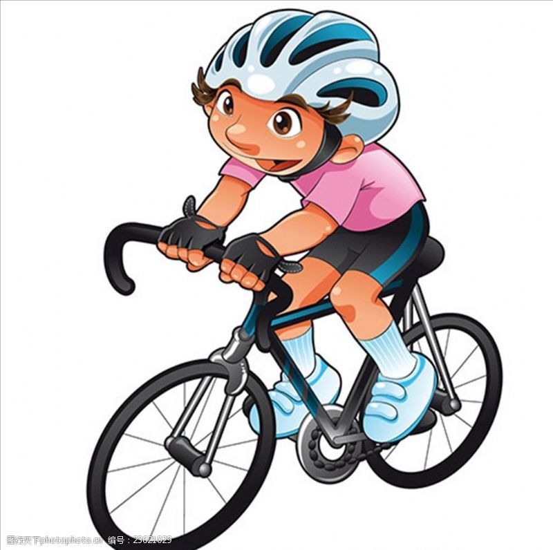 捷安特宣传卡通自行车男运动员