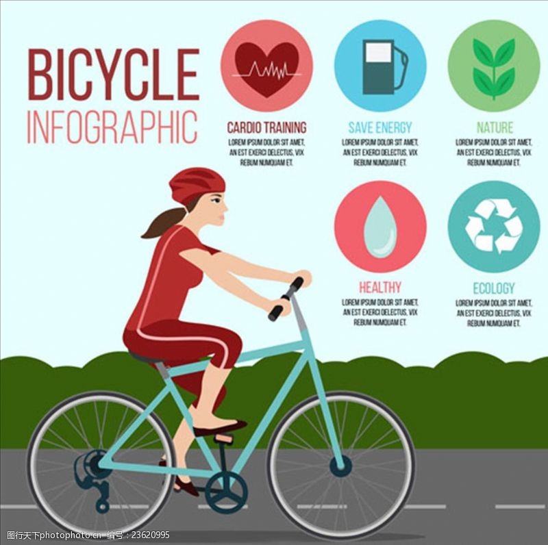 骑单车骑自行车的女性信息图