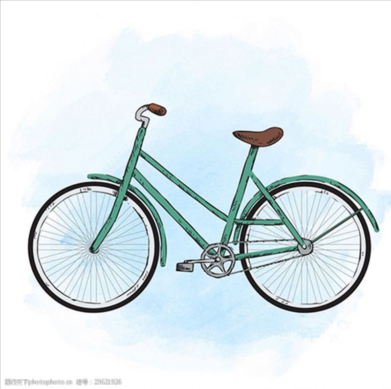 捷安特手绘水彩老式自行车